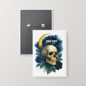 Hexerei Gothic Floral Halloween Creepy Button (Vorderseite/Rückseite)