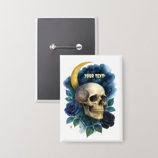 Hexerei Gothic Floral Halloween Creepy Button (Vorderseite/Rückseite)