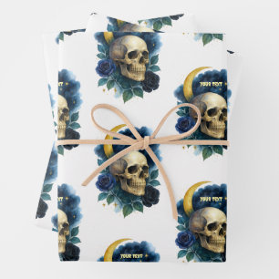 Hexerei Gothic Floral Halloween Creepy Geschenkpapier Set