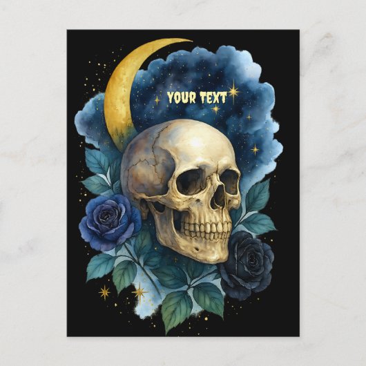 Hexerei Gothic Floral Halloween Creepy Postkarte (Vorderseite)
