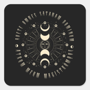 Hexerei Gothic Geometric Sun Black Magic Quadratischer Aufkleber