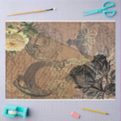 Hexerei Halloween Black Yellow Rose Ephemera Seidenpapier (Basteln)