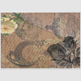 Hexerei Halloween Black Yellow Rose Ephemera Seidenpapier