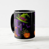 Hexerei Halloween Initial "F"-Tasse Tasse (Vorderseite Links)