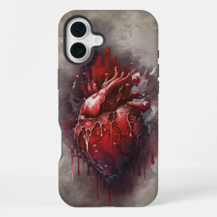 Hexerei   Herz mit rotem und goldenem blutigen Tro iPhone 16 Plus Hülle