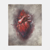 Hexerei | Herz mit Tropfen an Rotblutungen und Gol Fleecedecke (Vorderseite)