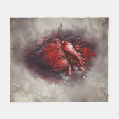 Hexerei | Herz mit Tropfen an Rotblutungen und Gol Fleecedecke (Vorderseite (Horizontal))