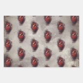 Hexerei | Herz mit Tropfen an Rotblutungen und Gol Geschenkpapier Set (Vorderseite)