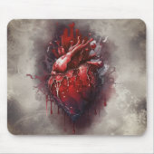 Hexerei | Herz mit Tropfen an Rotblutungen und Gol Mousepad (Vorne)