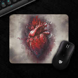 Hexerei | Herz mit Tropfen an Rotblutungen und Gol Mousepad