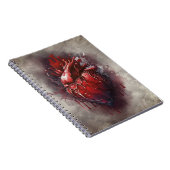 Hexerei | Herz mit Tropfen an Rotblutungen und Gol Notizblock (Rechte Seite)