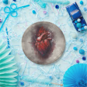 Hexerei | Herz mit Tropfen an Rotblutungen und Gol Pappteller (Party)