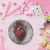 Hexerei | Herz mit Tropfen an Rotblutungen und Gol Pappteller (Party)