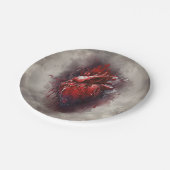 Hexerei | Herz mit Tropfen an Rotblutungen und Gol Pappteller (Schrägansicht)