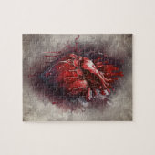 Hexerei | Herz mit Tropfen an Rotblutungen und Gol Puzzle (Horizontal)