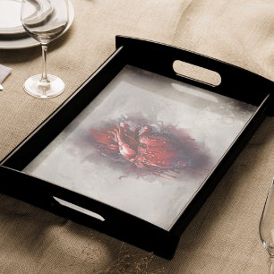 Hexerei   Herz mit Tropfen an Rotblutungen und Gol Seidenpapier