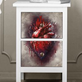 Hexerei | Herz mit Tropfen an Rotblutungen und Gol Seidenpapier