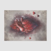 Hexerei | Herz mit Tropfen an Rotblutungen und Gol Seidenpapier (Vorderseite)