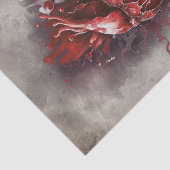 Hexerei | Herz mit Tropfen an Rotblutungen und Gol Seidenpapier (Ausschnitt)