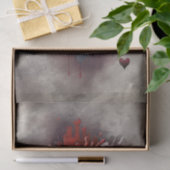 Hexerei | Herz mit Tropfen an Rotblutungen und Gol Seidenpapier (Geschenk)