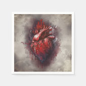 Hexerei | Herz mit Tropfen an Rotblutungen und Gol Serviette (Vorderseite)