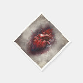 Hexerei | Herz mit Tropfen an Rotblutungen und Gol Serviette (Ecke)