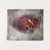 Hexerei | Herz mit Tropfen an Rotblutungen und Gol Wandteppich (Vorderseite (Horizontal))