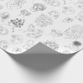 Hexerei Monster Line Art Wrapping Paper Geschenkpapier (Ecke)