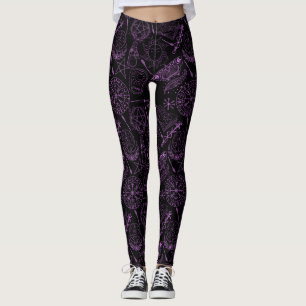Hexerei Muster 2506.Lila. Black BG Leggings