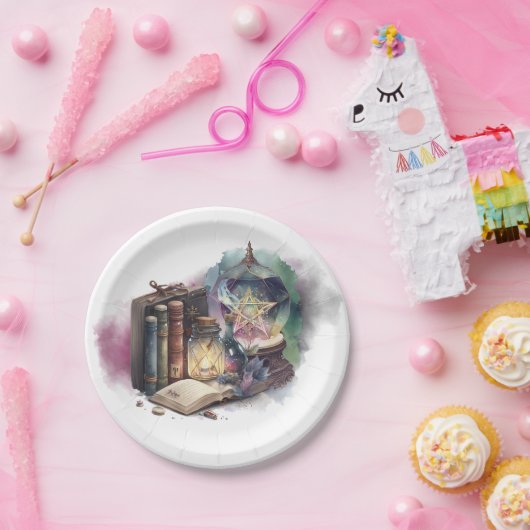 Hexerei | Pastel Spellbook Tomen und Kristallball Pappteller (Party)