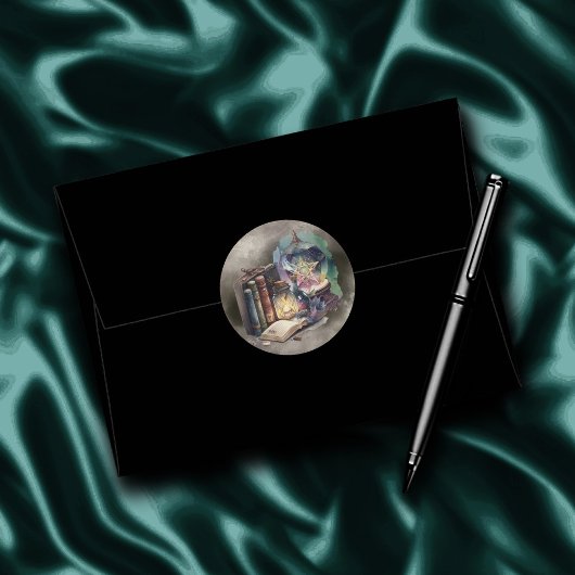 Hexerei | Pastel Spellbook Tomen und Kristallball Runder Aufkleber