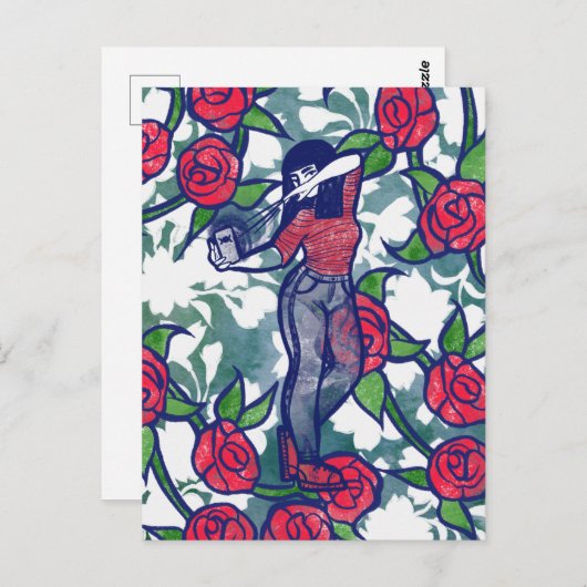 Hexerei Rose Moderne Hexenheide Rose Postkarte (Vorne/Hinten)