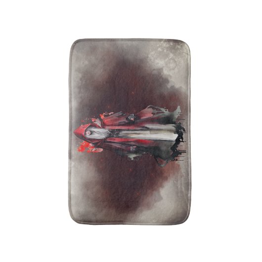 Hexerei | Rote Hexe mit dunklen bösen gotischen Sc Badematte (Vorderseite Vertikal)