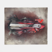 Hexerei | Rote Hexe mit dunklen bösen gotischen Sc Fleecedecke (Vorderseite (Horizontal))