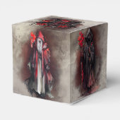 Hexerei | Rote Hexe mit dunklen bösen gotischen Sc Geschenkschachtel (Rückseite)