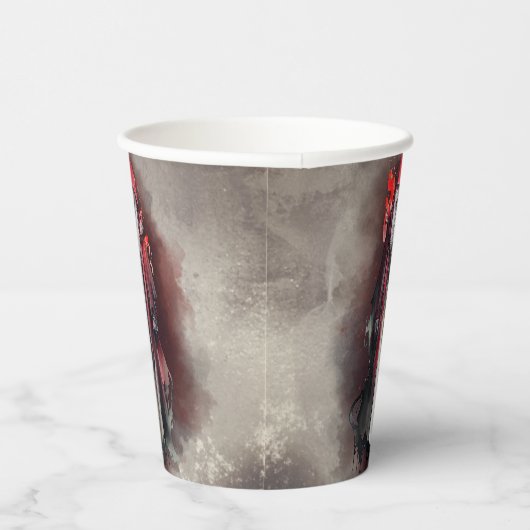 Hexerei | Rote Hexe mit dunklen bösen gotischen Sc Pappbecher (Rechts)