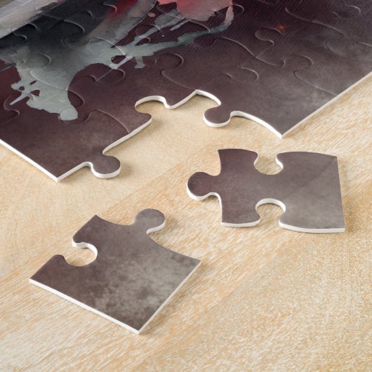 Hexerei | Rote Hexe mit dunklen bösen gotischen Sc Puzzle (Seite)