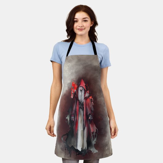 Hexerei | Rote Hexe mit dunklen bösen gotischen Sc Schürze (Getragen)