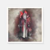 Hexerei | Rote Hexe mit dunklen bösen gotischen Sc Serviette (Vorderseite)