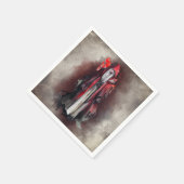 Hexerei | Rote Hexe mit dunklen bösen gotischen Sc Serviette (Ecke)