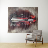 Hexerei | Rote Hexe mit dunklen bösen gotischen Sc Wandteppich (Beispiel (Horizontal))