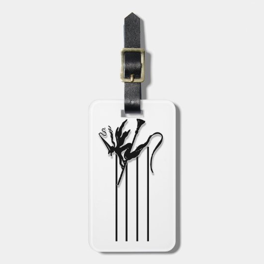 Hexerei-Silhouette Gepäckanhänger (Vorderseite vertikal)