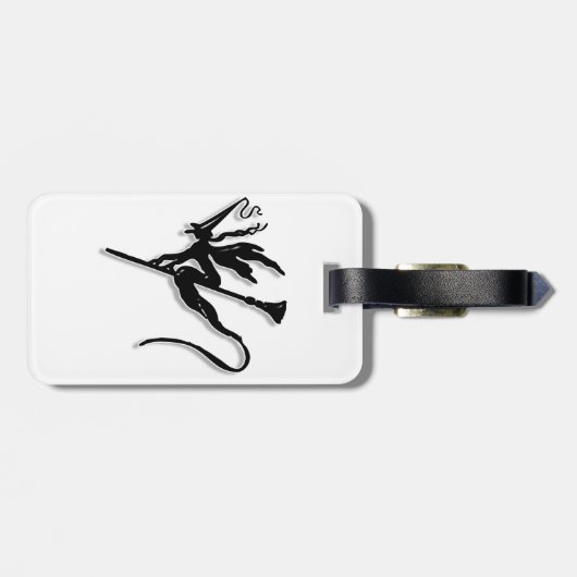 Hexerei-Silhouette Gepäckanhänger (Rückseite horizontal)