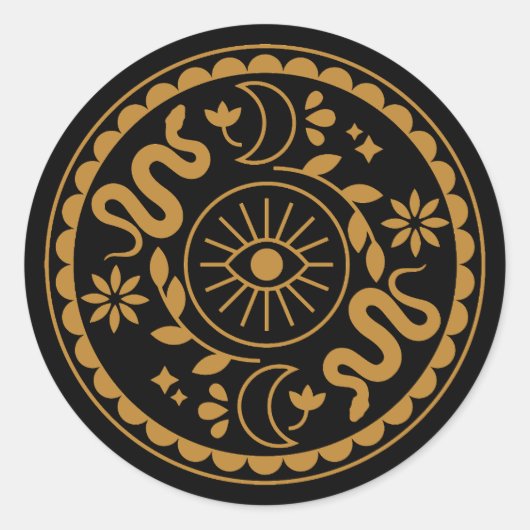 Hexerei Snake & Moon Sticker Sheet (Vorderseite)