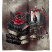 Hexerei | Spellbook-Gräber und Schädelkerze Duschvorhang (Vorderseite)