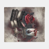 Hexerei | Spellbook-Gräber und Schädelkerze Fleecedecke (Vorderseite (Horizontal))