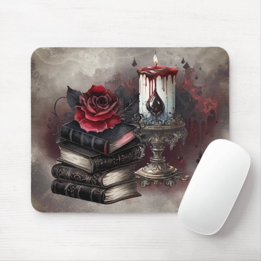 Hexerei | Spellbook-Gräber und Schädelkerze Mousepad (Mit Mouse)