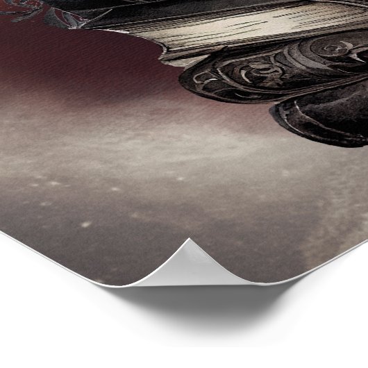 Hexerei | Spellbook-Gräber und Schädelkerze Poster (Ecke)