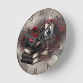 Hexerei | Spellbook-Gräber und Schädelkerze Runde Wanduhr (Winkel)
