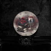 Hexerei | Spellbook-Gräber und Schädelkerze Runde Wanduhr